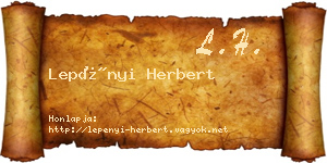 Lepényi Herbert névjegykártya